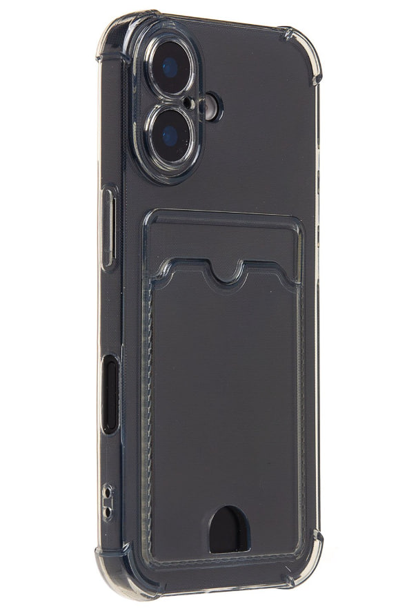 Чехол силиконовый с визитницей для iPhone 17, черный