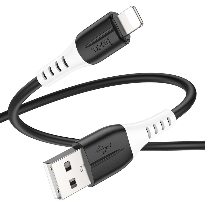 USB кабель Lightning HOCO X82 Silicone (100см. 2.4A), черный