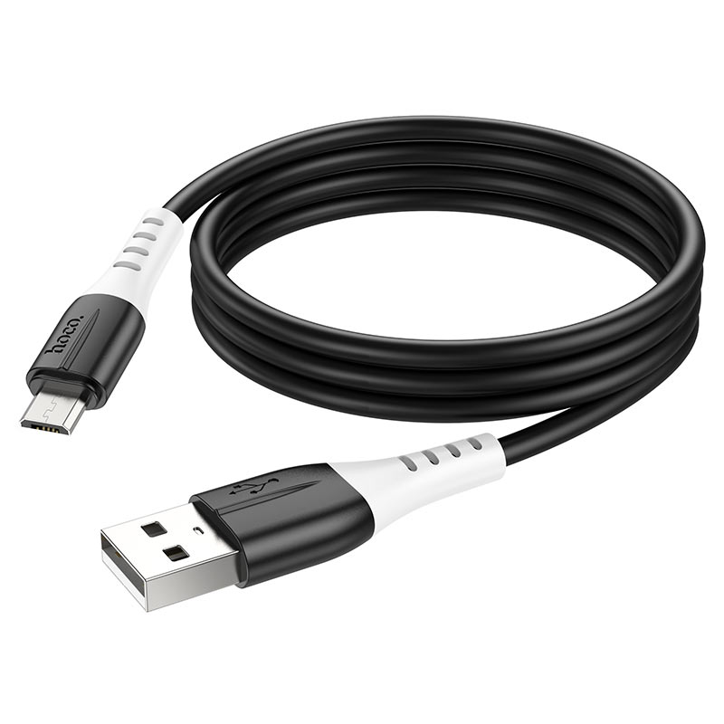 USB кабель micro USB HOCO X82 Silicone (100см. 2.4A), черный