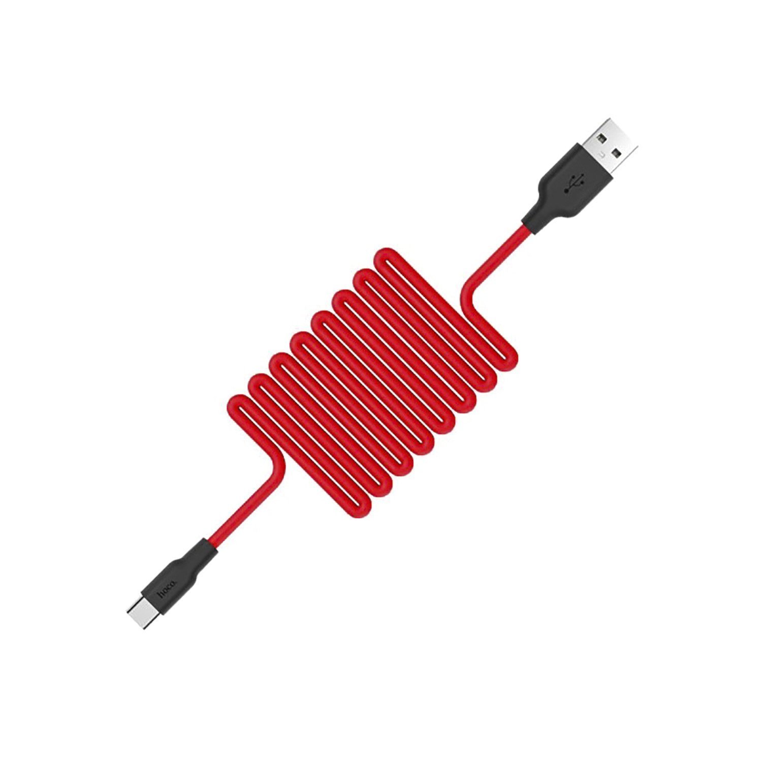 USB кабель Type-C HOCO X21 Silicone 3A (100см), черно-красный
