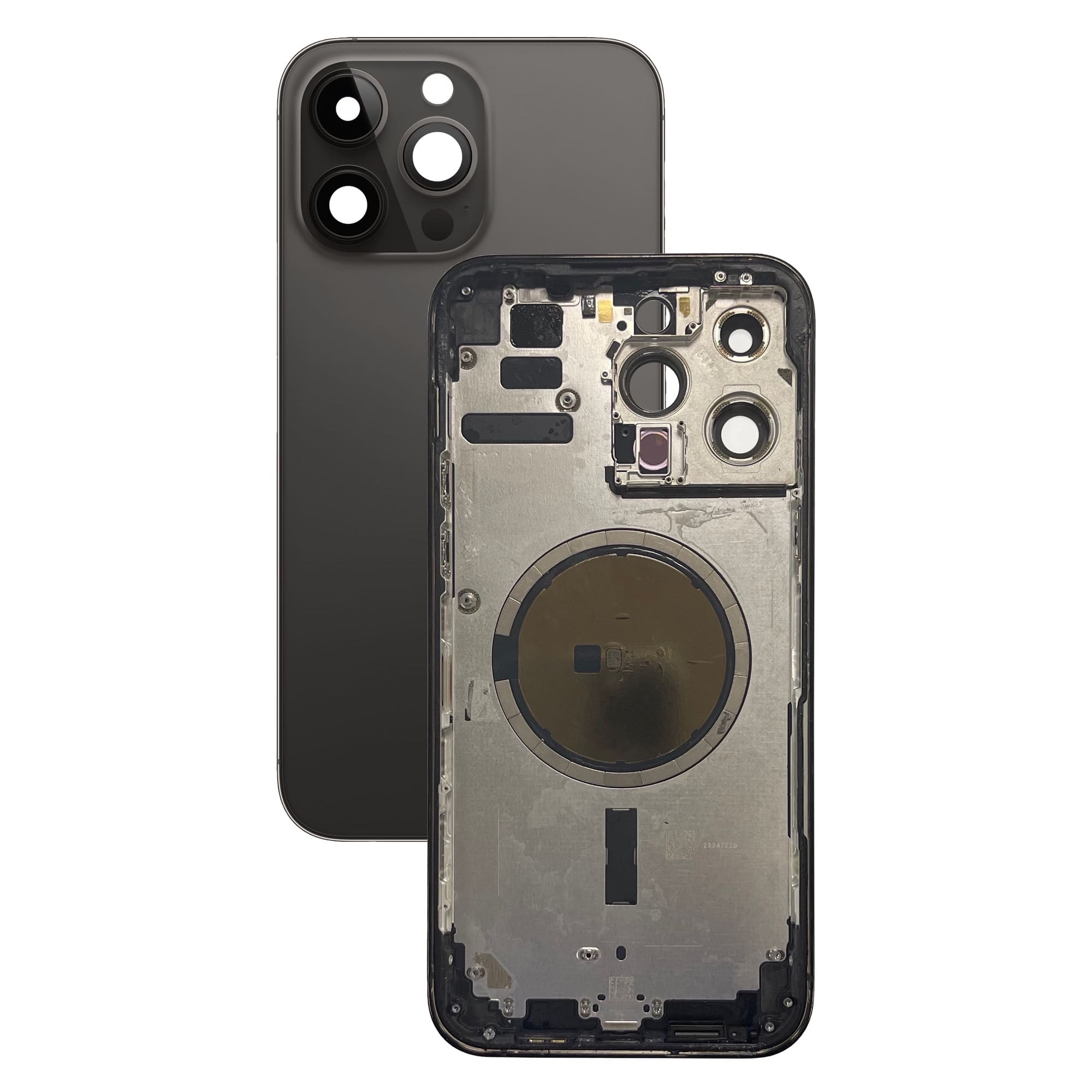 Задняя крышка/ Корпус iPhone 14 Pro Max в сборе с рамкой , (Черный) (литое стекло) (Org)