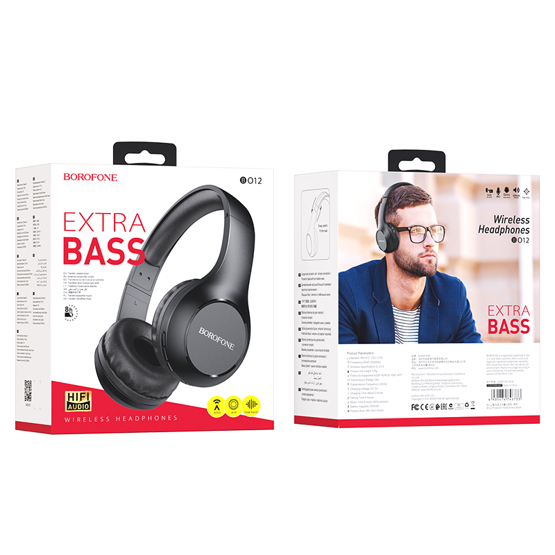 Беспроводные внешние наушники BOROFONE BO12 Power BT headset, черные