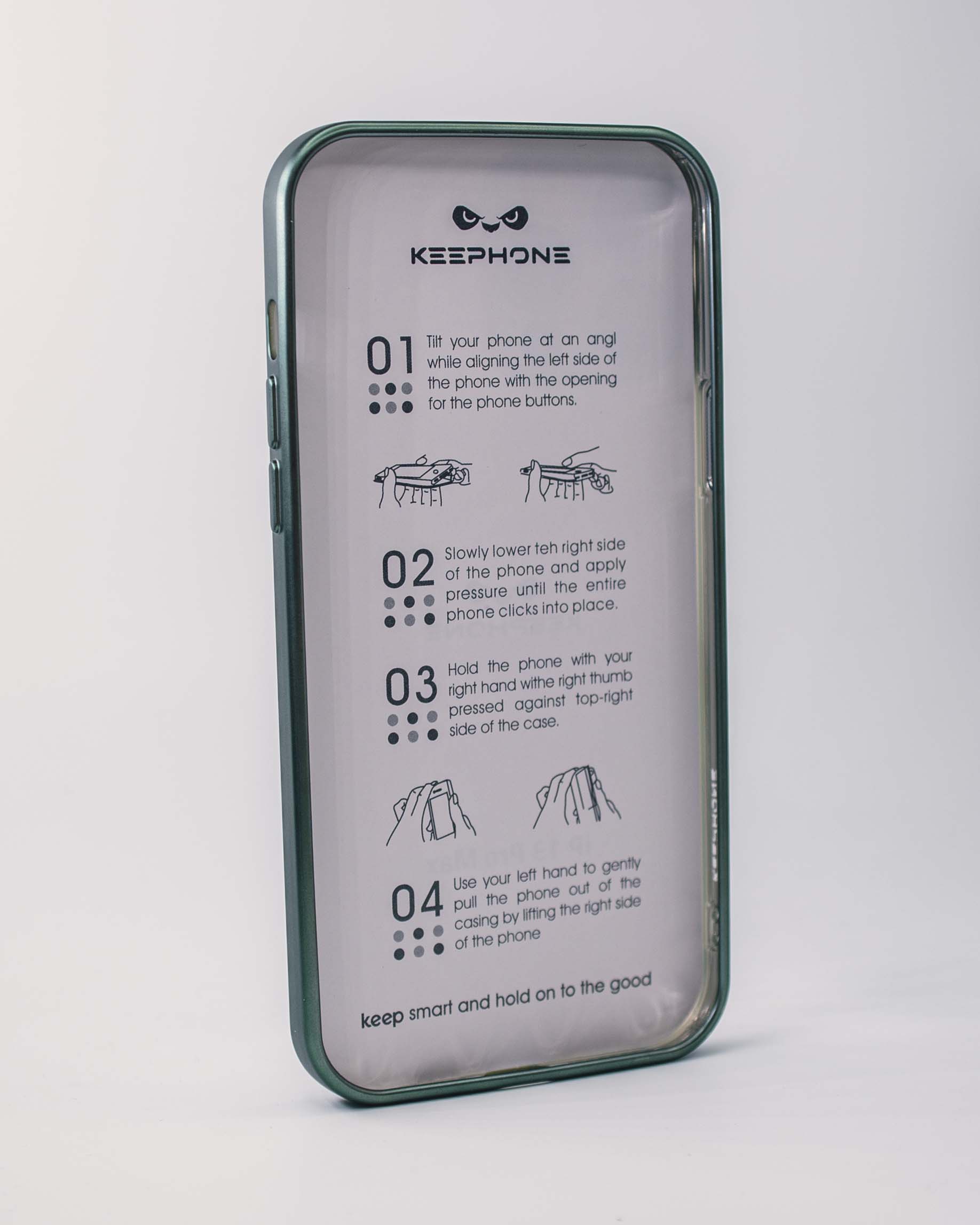 Чехол KeepHone iPhone 13 Pro Max с защитной линзой, зеленый