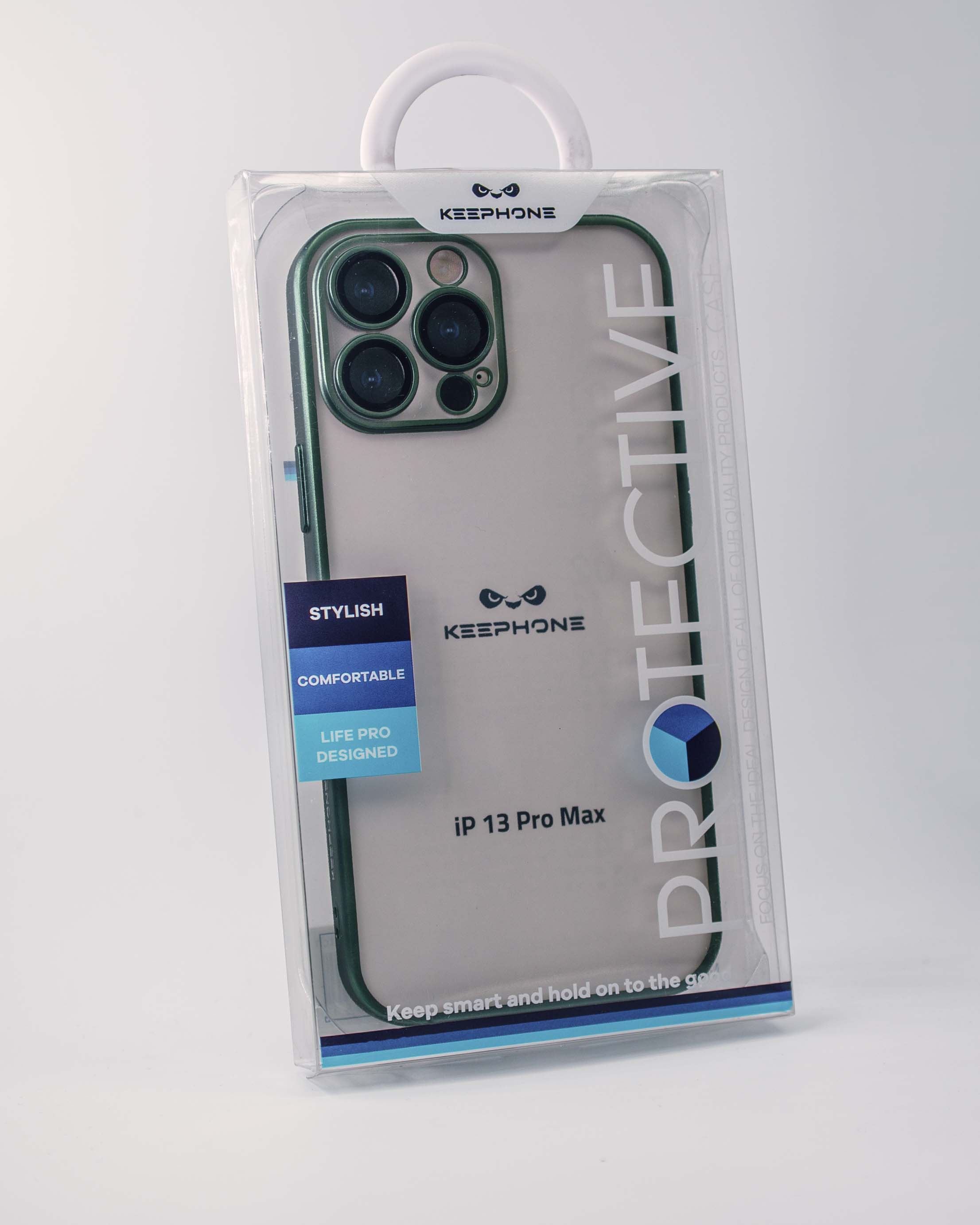 Чехол KeepHone iPhone 13 Pro Max с защитной линзой, зеленый