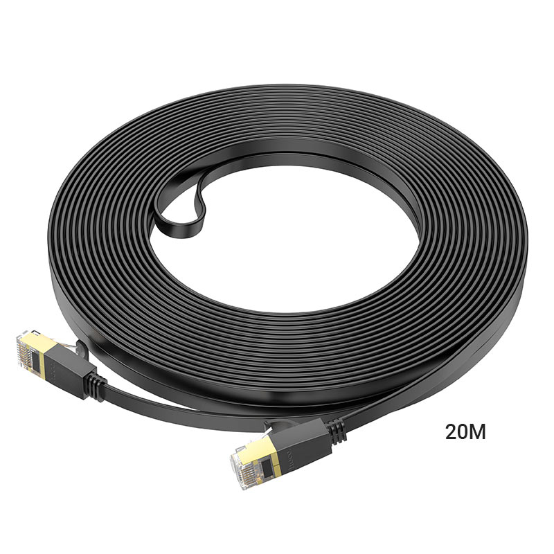Патч-корд интернет кабель HOCO US07, 20 метров, RJ45, черный