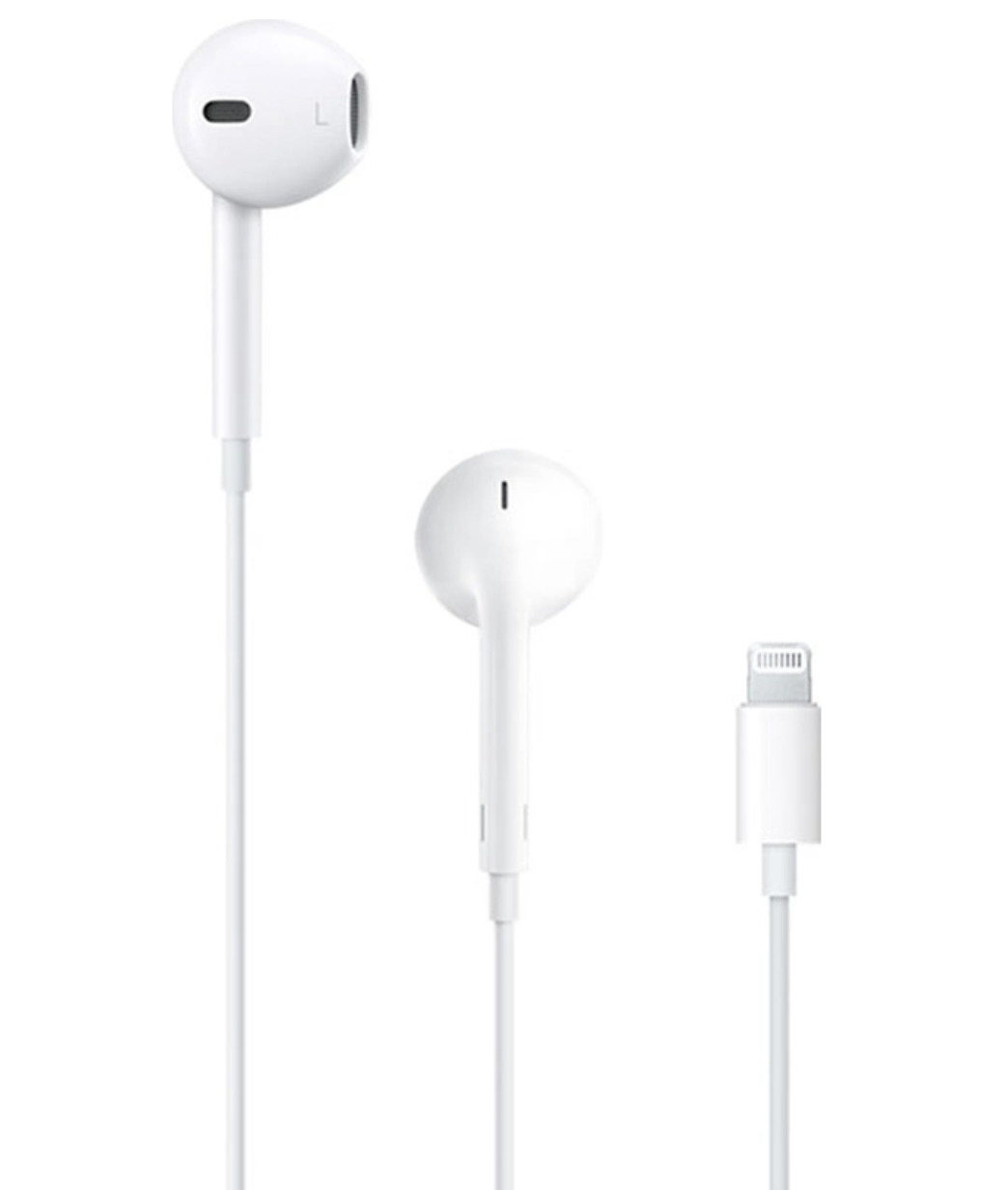 Наушники проводные Apple iPhone с микрофоном Lightning, белые (копия)