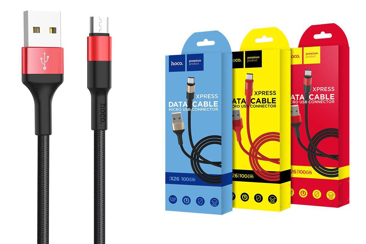 USB кабель Type-C HOCO X26 Xpress (100см), черно-красный