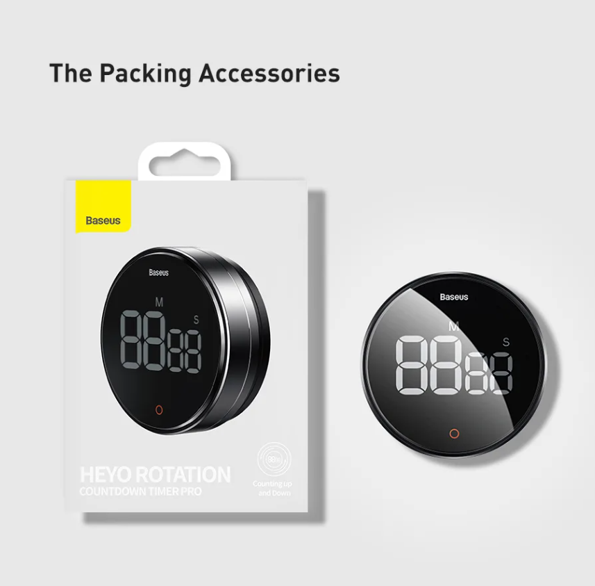Цифровой таймер BASEUS Heyo Pro, темно-серый