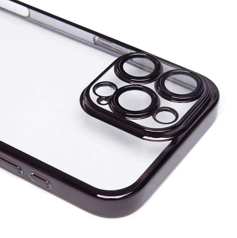 Чехол iPhone 16 Pro Max с защитной линзой, черный
