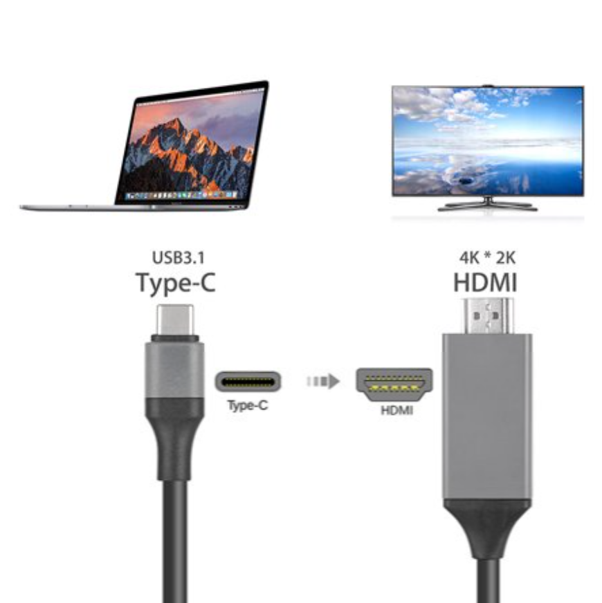 Кабель HDMI - TYPE-C Орбита OT-AVW49 2 м, белый