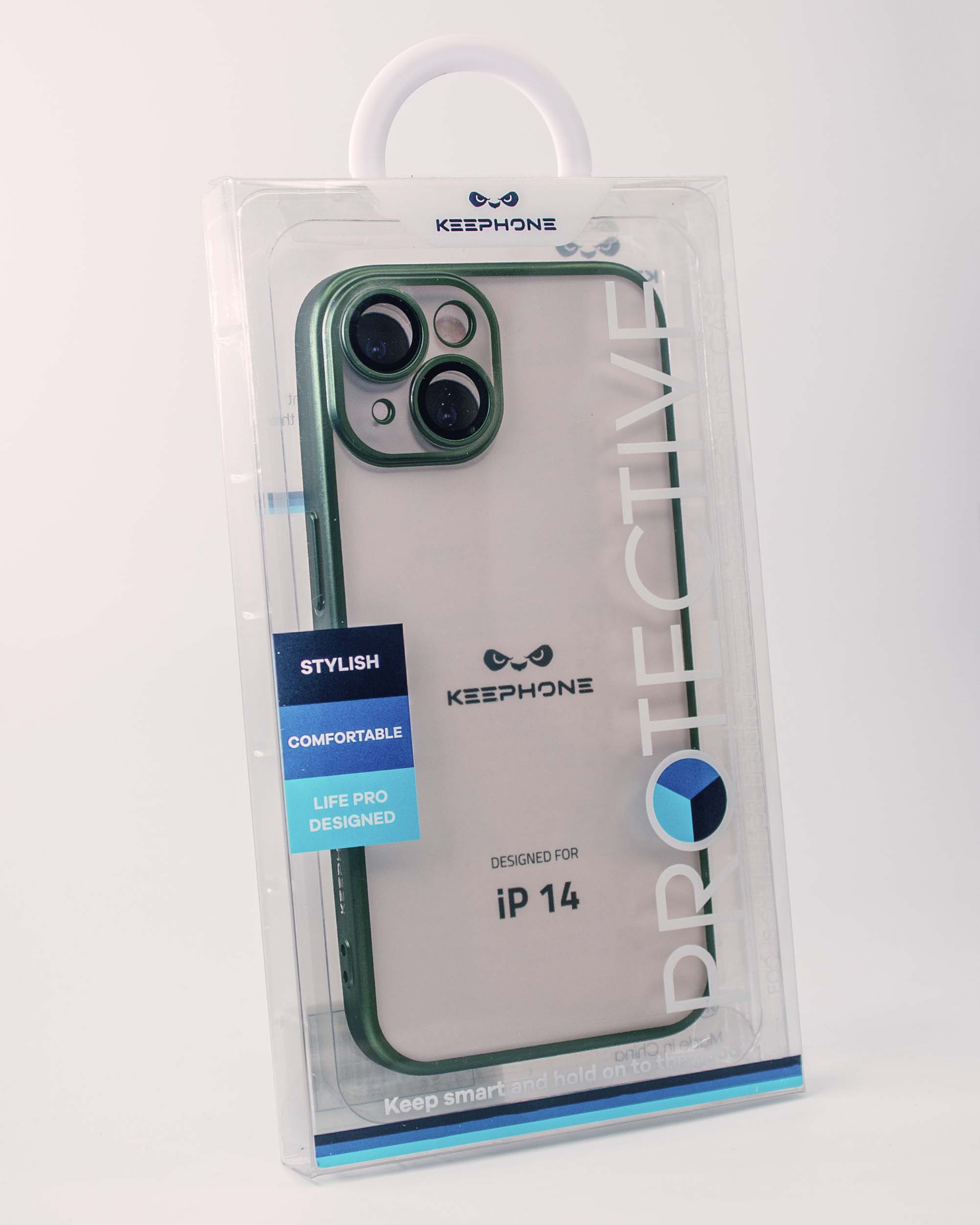 Чехол KeepHone iPhone 14 с защитной линзой, зеленый