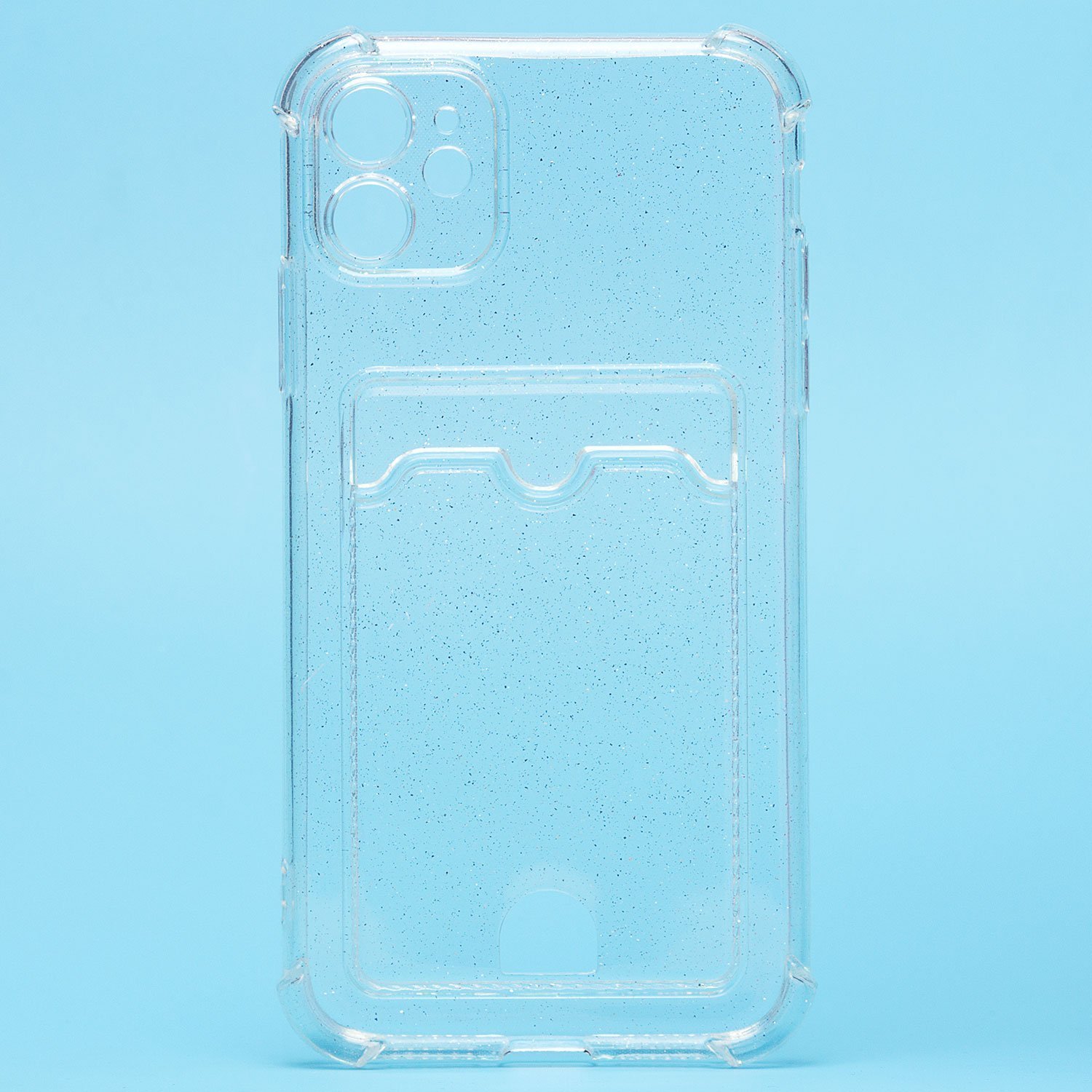 Чехол силиконовый с визитницей iPhone 11 прозрачный