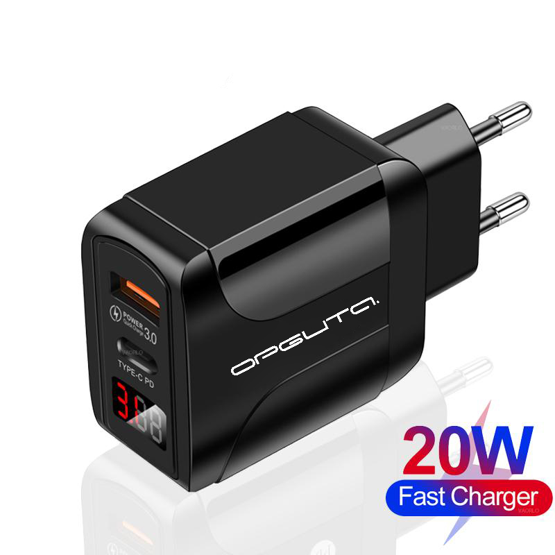 Сетевой USB адаптер Орбита OT-APU54 PD20W + QC 3.0 (4000mAh), белый