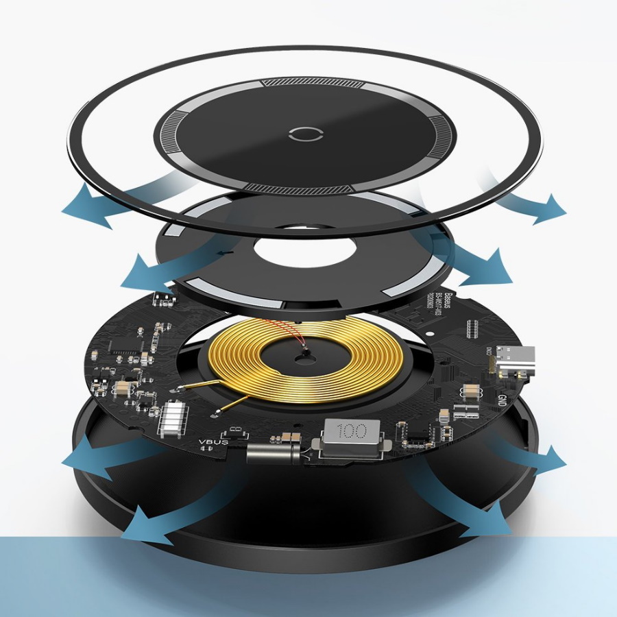 Беспроводное зарядное устройство BASEUS Simple Magnetic Wireless Charger 15W (WXJK-E01)