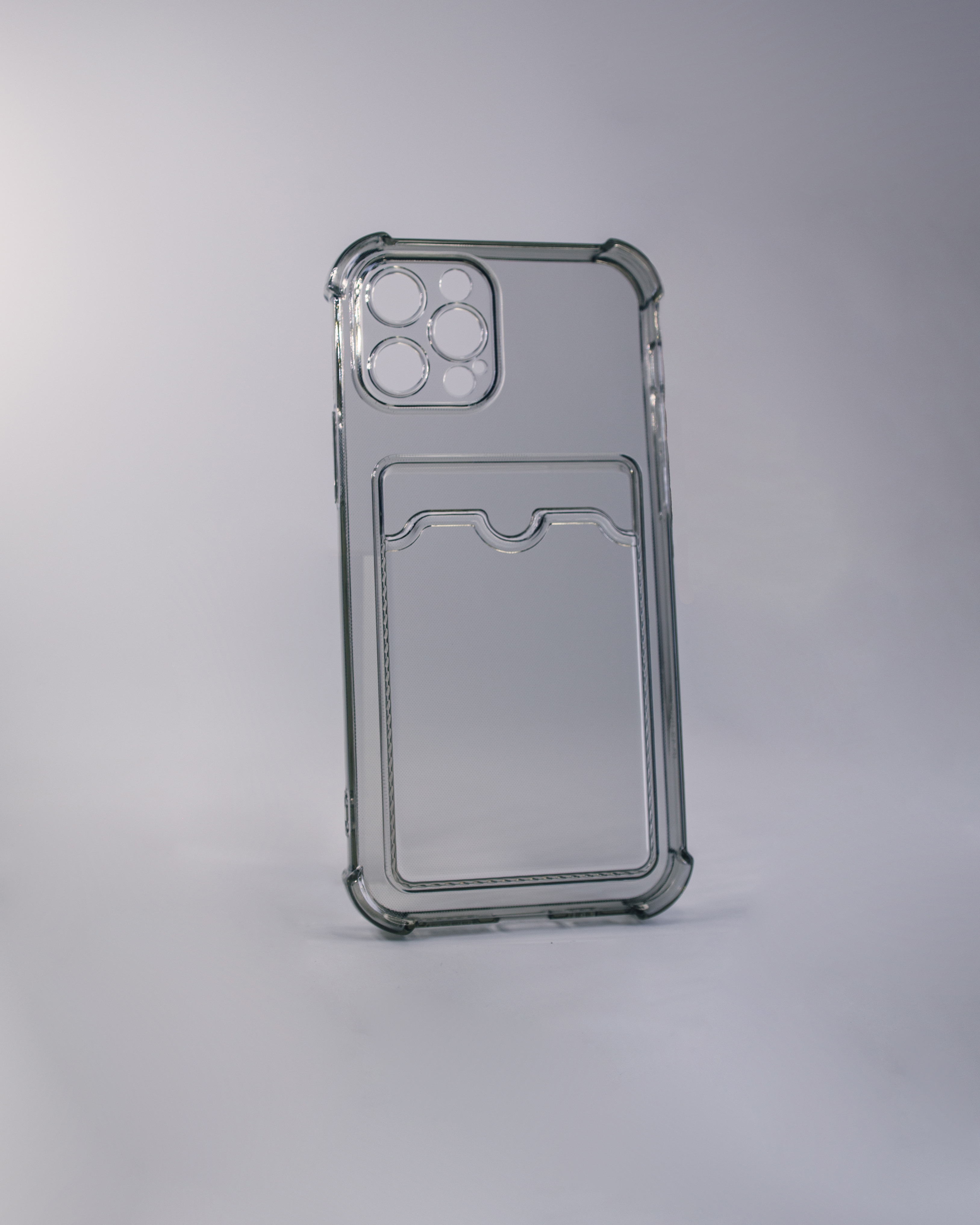 Чехол силиконовый с визитницей iPhone 12/ 12 Pro, черный