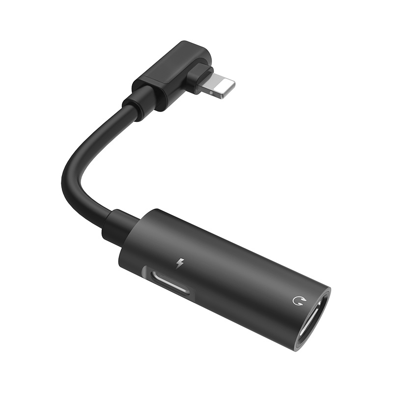 Переходник HOCO LS18 Lightning digital converter, черный