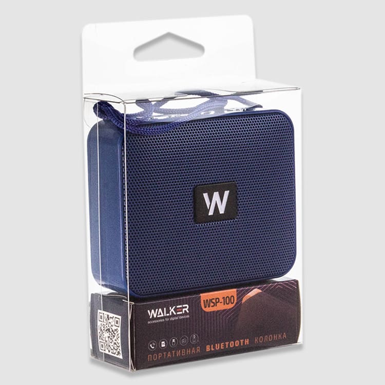 Колонка портативная WALKER WSP-100 Bluetooth, синяя
