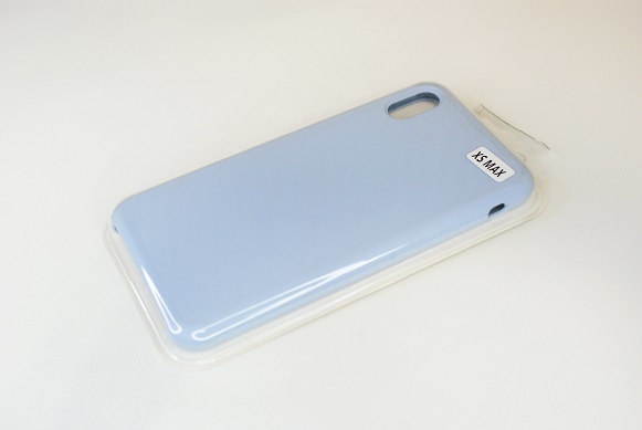 Чехол силиконовый гладкий Soft Touch iPhone XS Max, голубой (без логотипа)