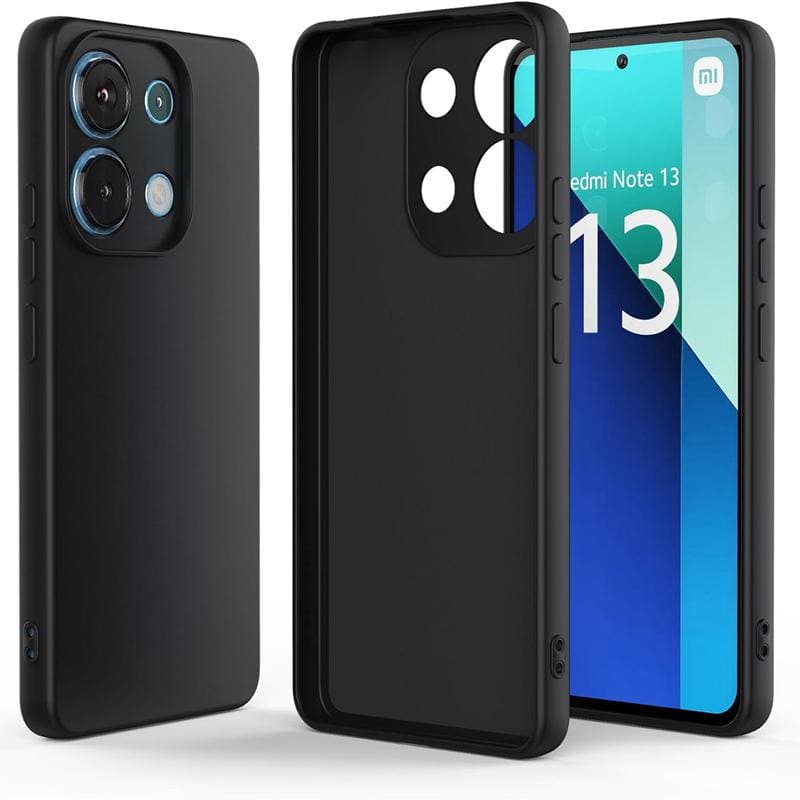 Чехол силиконовый матовый Xiaomi Redmi Note 13, черный