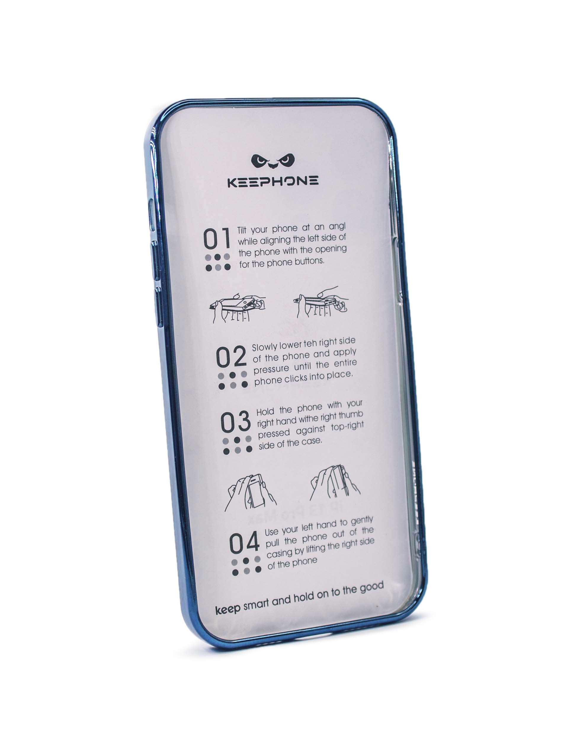 Чехол KeepHone iPhone 13 Pro Max с защитной линзой, синий