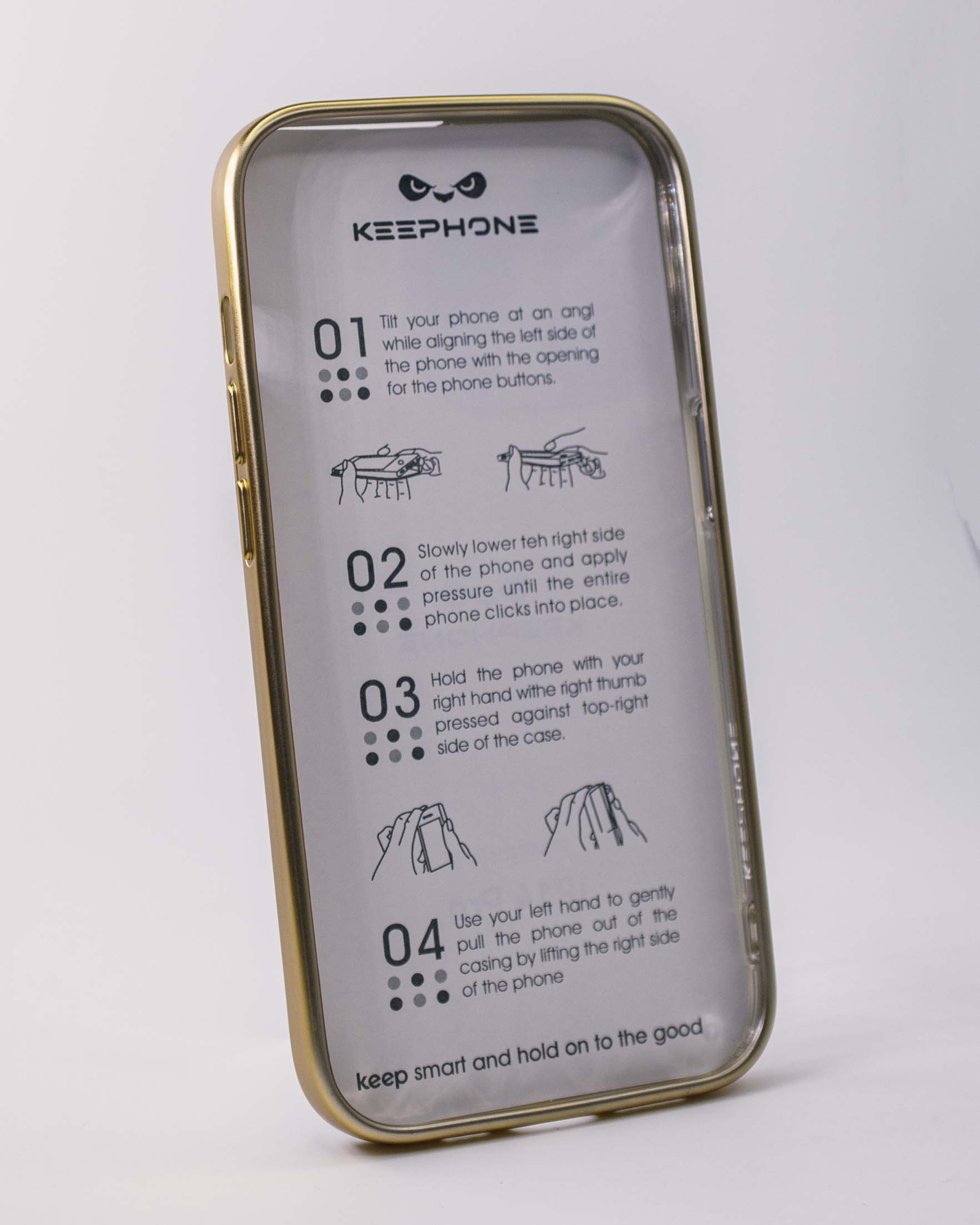 Чехол KeepHone iPhone 14 Pro с защитной линзой, золото