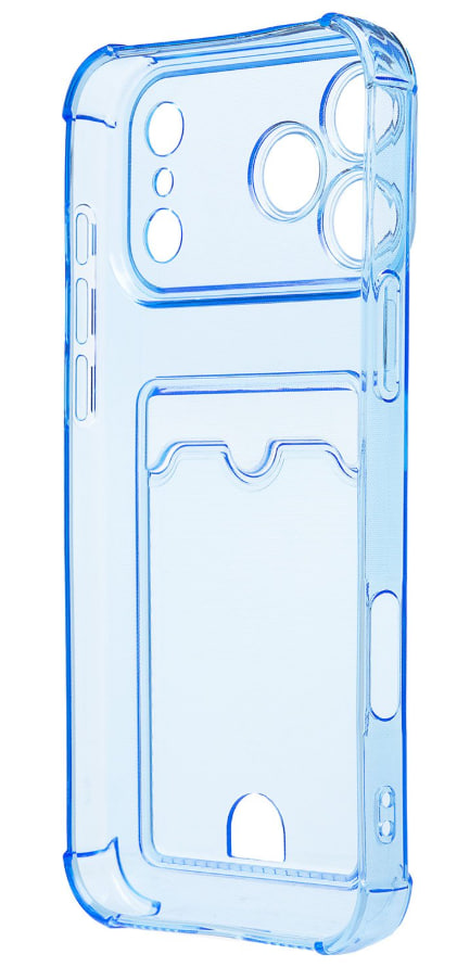 Чехол силиконовый с визитницей для iPhone 17 Pro, темно-синий