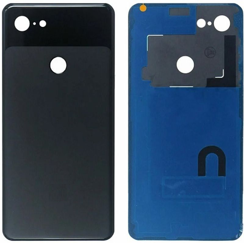 Задняя крышка для Google Pixel 3 Premium, со стеклом камеры черная (Org)