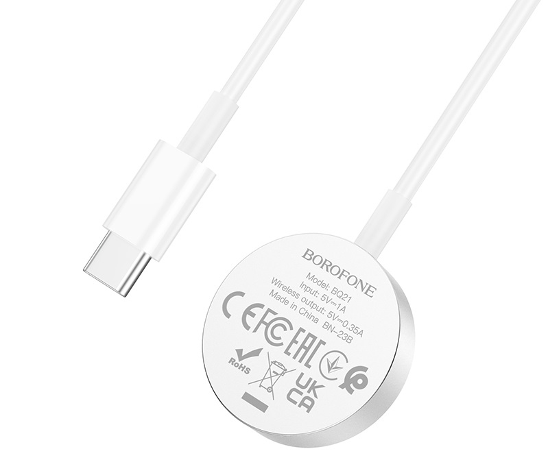 Беспроводное зарядное устройство Borofone BQ21 для iWatch, белое