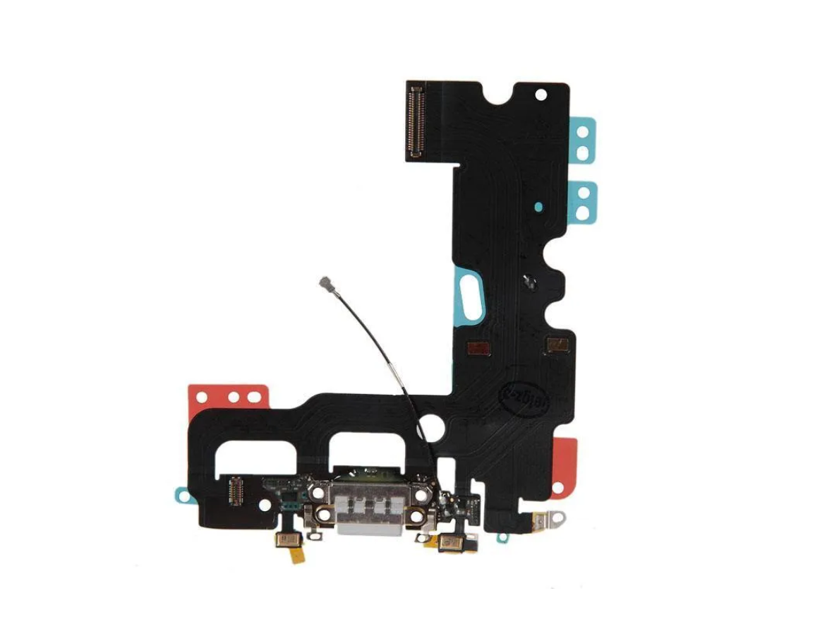 Шлейф iPhone 7 с разъемом зарядки и микрофоном, серый (OR100%)