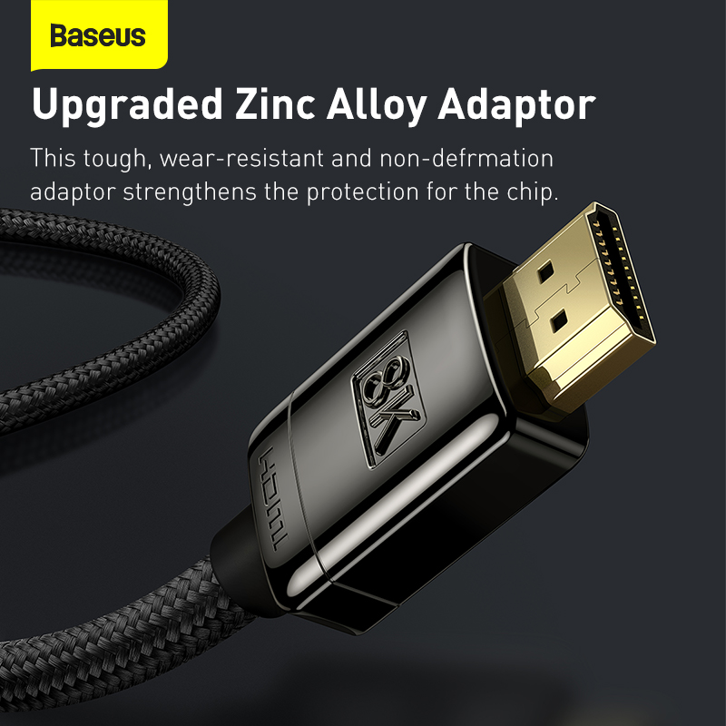 Кабель HDMI 8K High Definition BASEUS (Zinc alloy) 1 м, черный