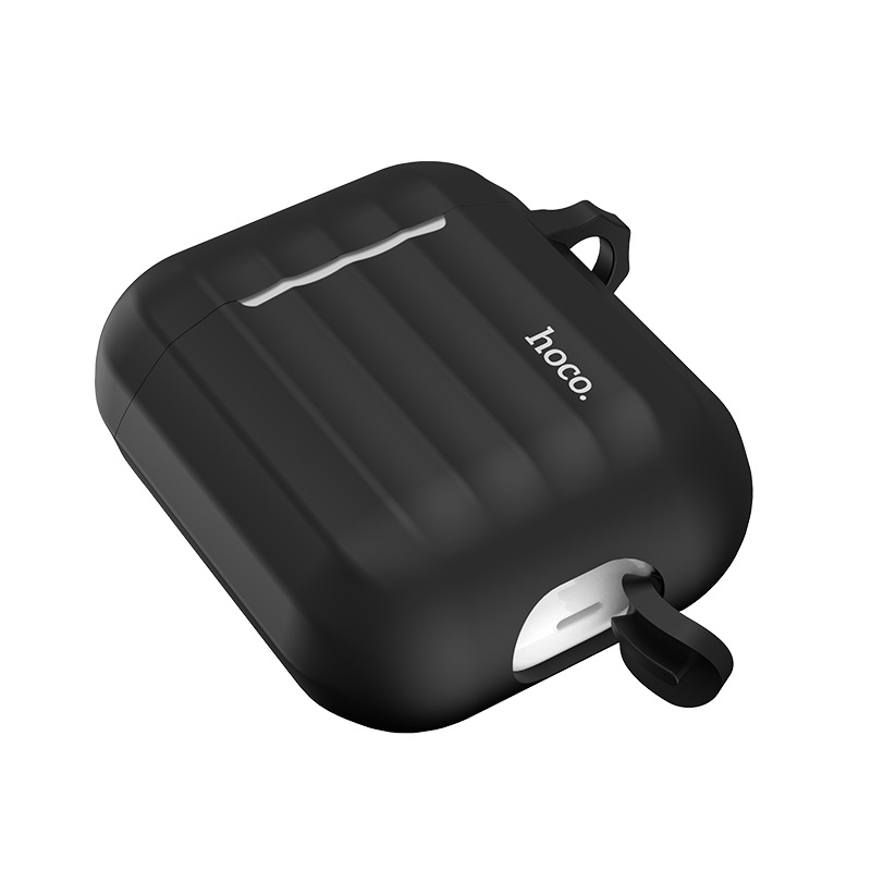 Чехол-бокс для Apple Airpods силиконовый HOCO WB10, черный