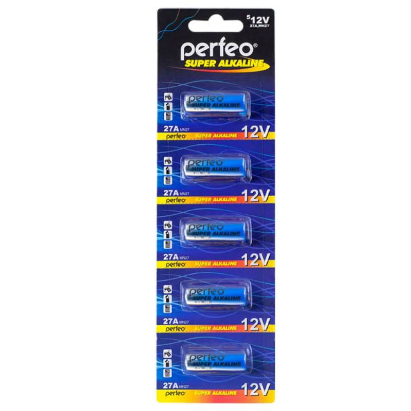 Батарейка A27 Perfeo 27А/5BL (12V, алкалиновая) (цена за упаковку 5 шт)