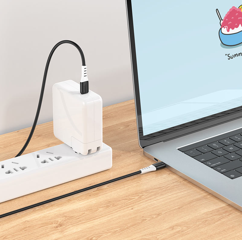 USB-C кабель HOCO X82 Type-С to Type-С 60W быстрая зарядка Silicone (100см), черный