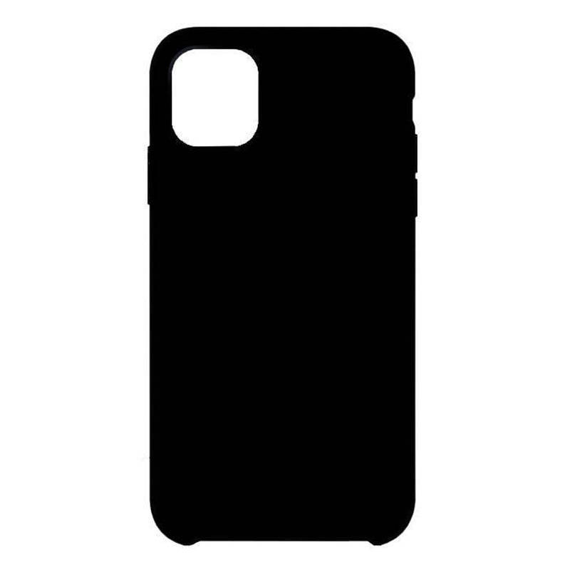 Чехол силиконовый гладкий Soft Touch iPhone 16 Plus, черный (закрытый низ)