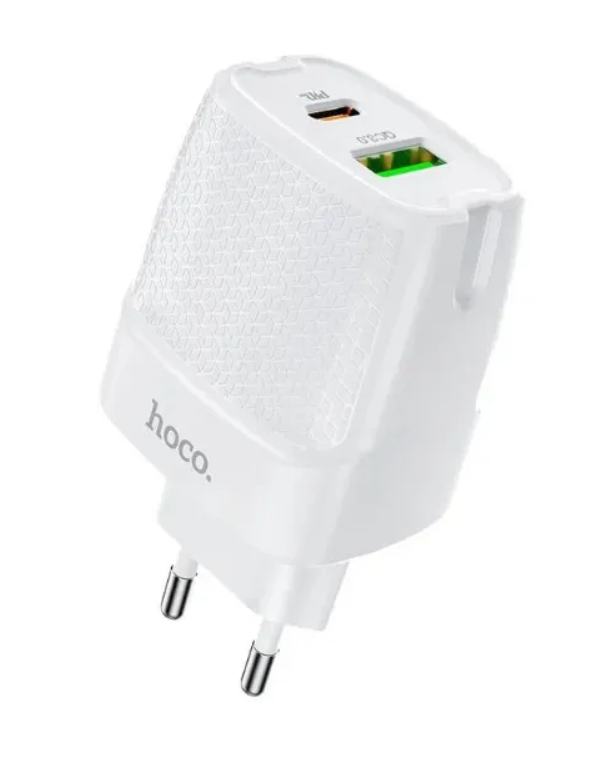 Сетевой адаптер HOCO C85A USB-C + USB PD 20W, белый