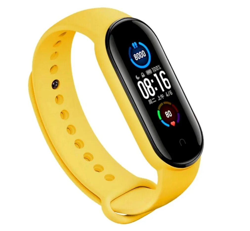 Ремешок силиконовый для Mi Band 5/ 6, желтый №22
