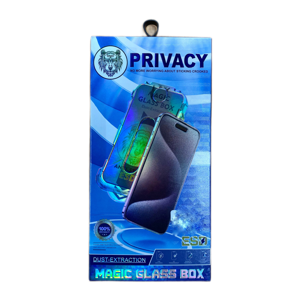 Защитное стекло iPhone 15, Golden Lion, Приват, с автоматической установкой, черное