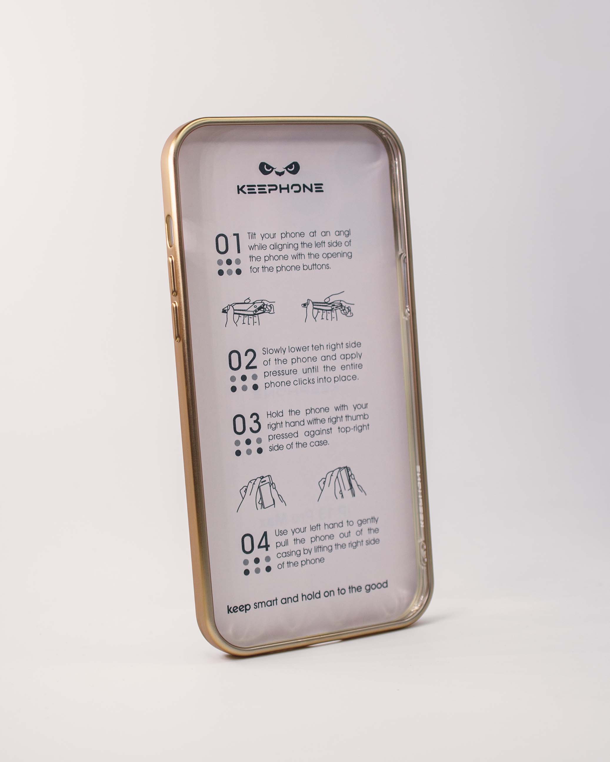 Чехол KeepHone iPhone 13 Pro Max с защитной линзой, золото