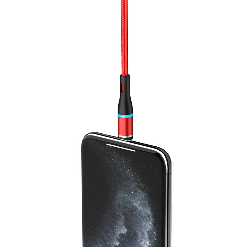 USB кабель Lightning BOROFONE BU16 Skill magnetic (100см), красный