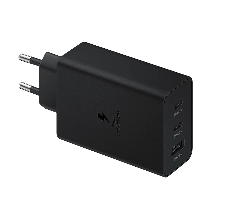 Сетевой адаптер USB-C 65W USB + 2USB-C PD, (orig)  черный