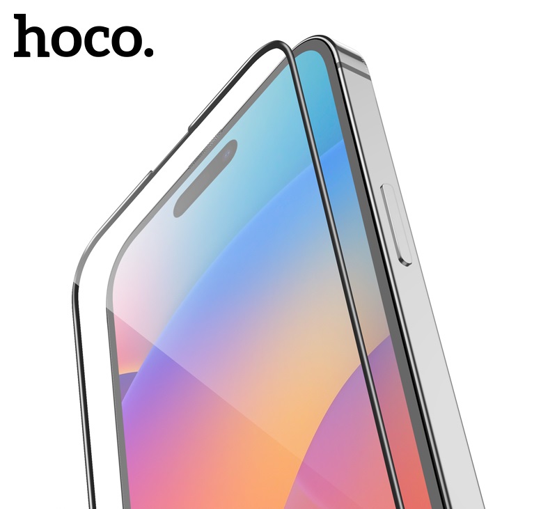Защитное стекло iPhone 15 Pro Max HOCO G16 Серия Guardian shield с большой дугой, черное