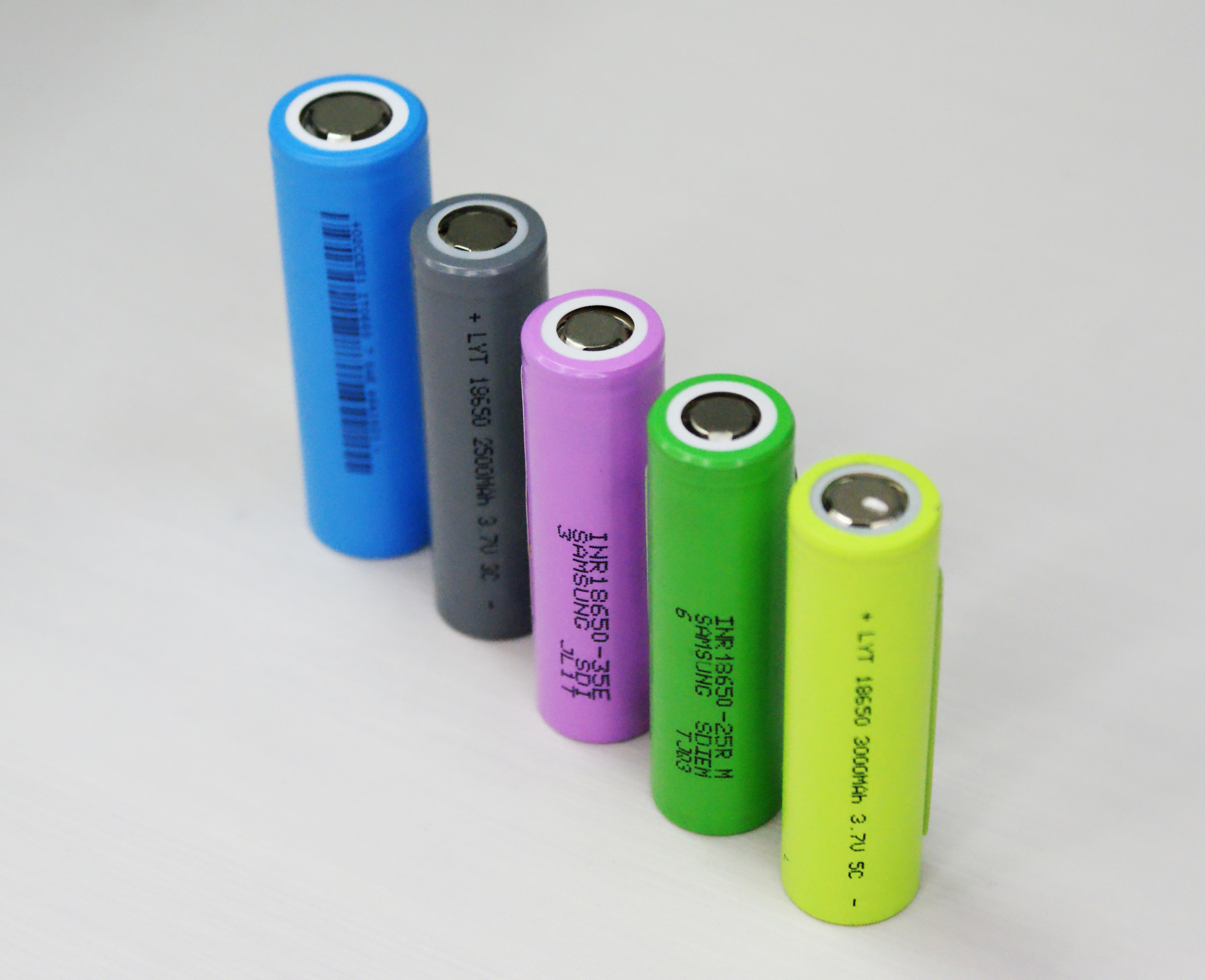 Аккумулятор 18650 Samsung INR18650-25RM (2500mAh, 8С, 20мОм, 500 циклов) Green