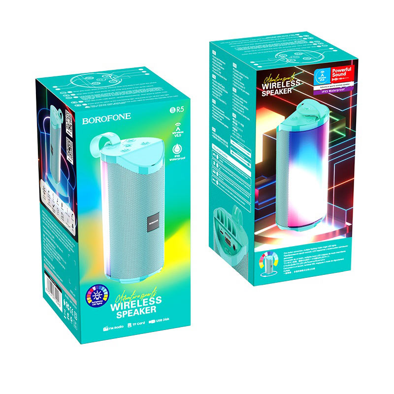 Колонка портативная BOROFONE BR5 Adventure sport wireless speaker Bluetooth, зеленая