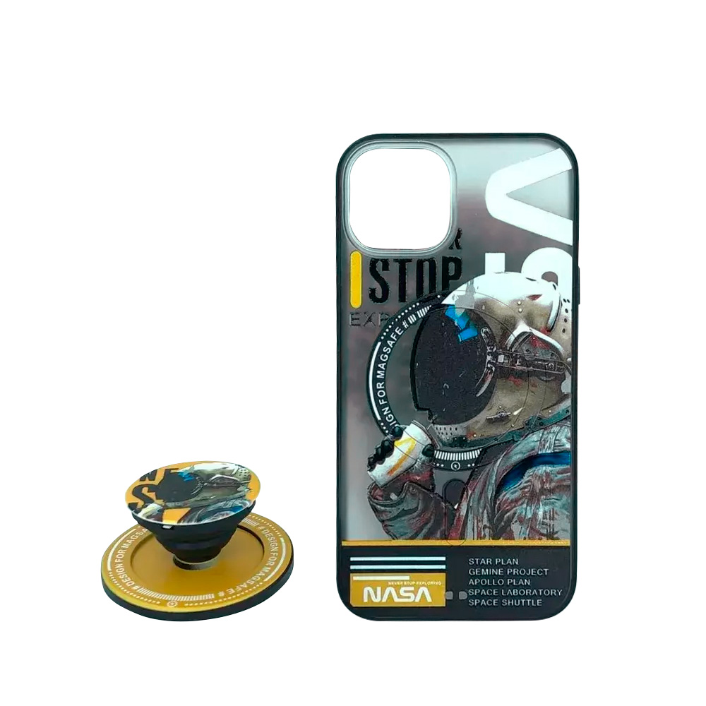 Чехол пластиковый с MagSafe и попсокетом для iPhone 13, NASA