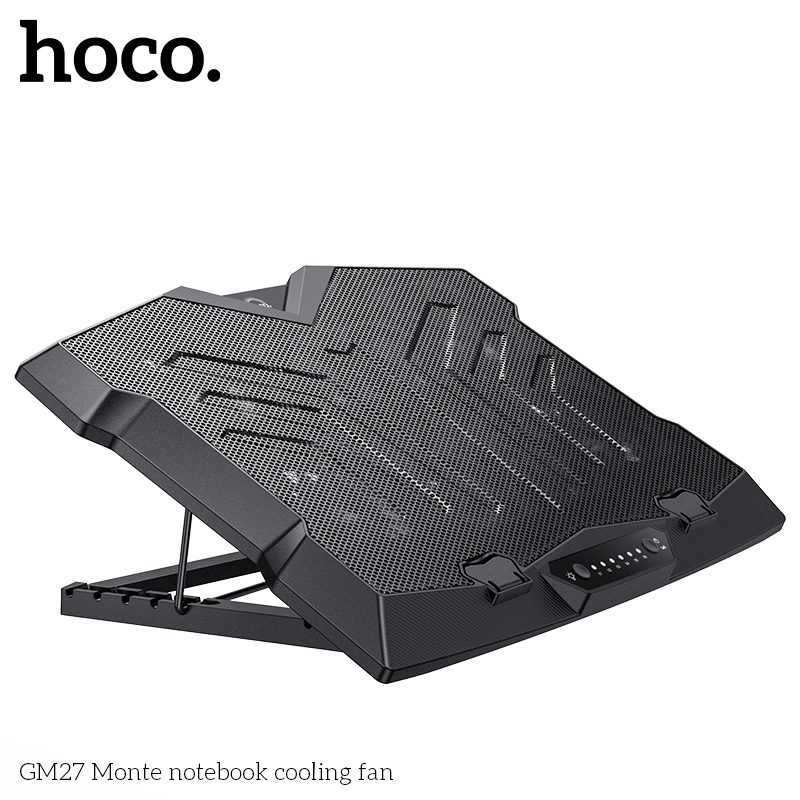 Подставка с вентилятором охлаждения для ноутбука HOCO GM27 Monte, черная