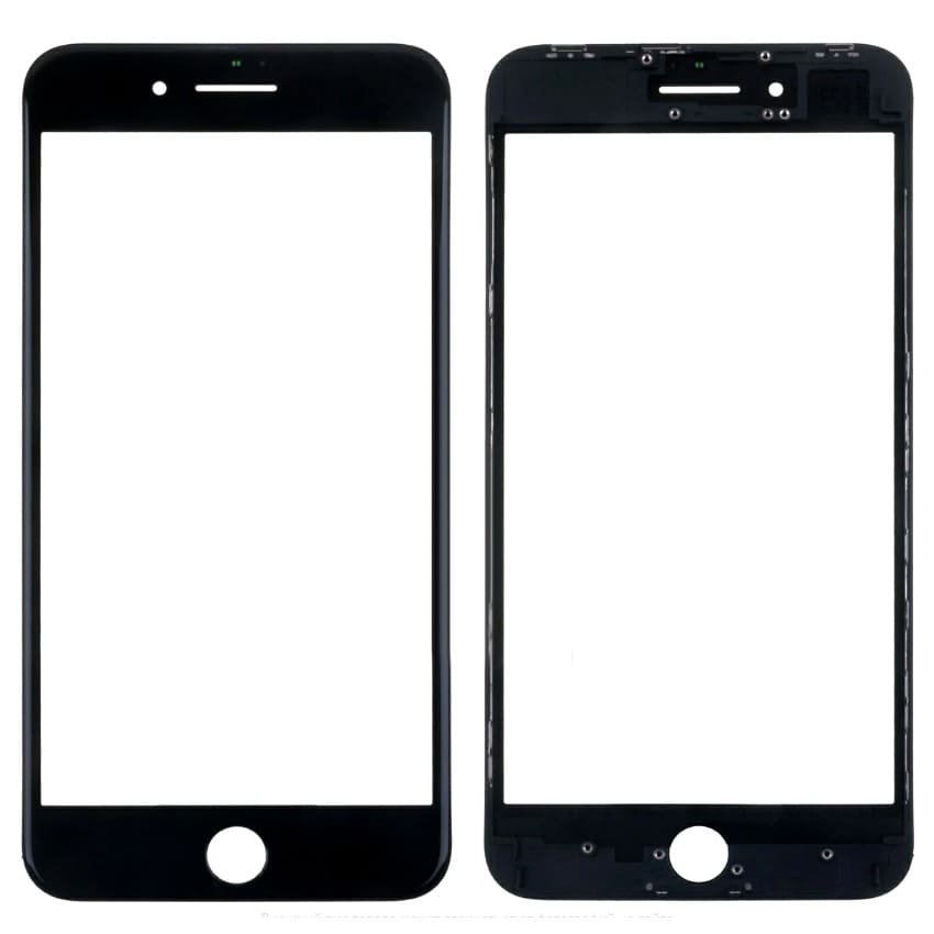 Стекло дисплея для переклейки iPhone 8 Plus в сборе с рамкой, черное
