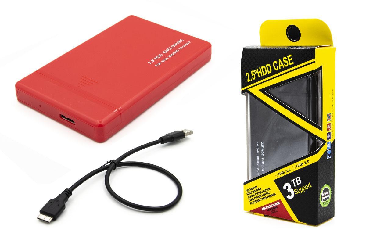 Кейс USB3.0 S840_Red для HDD / SSD SATA 2.5'' пластиковый быстросъемный
