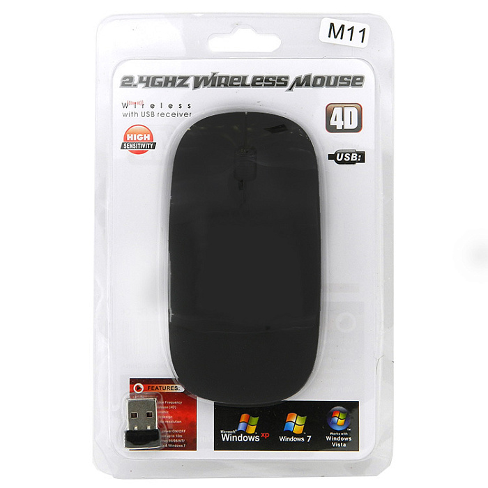 Мышь компьютерная беспроводная M11, черная
