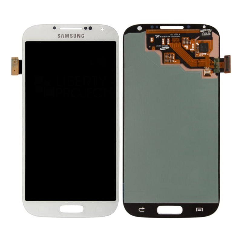 Дисплей Samsung i9505 Galaxy S4 LTE в сборе с тачскрином и рамкой, Белый (OR100%)