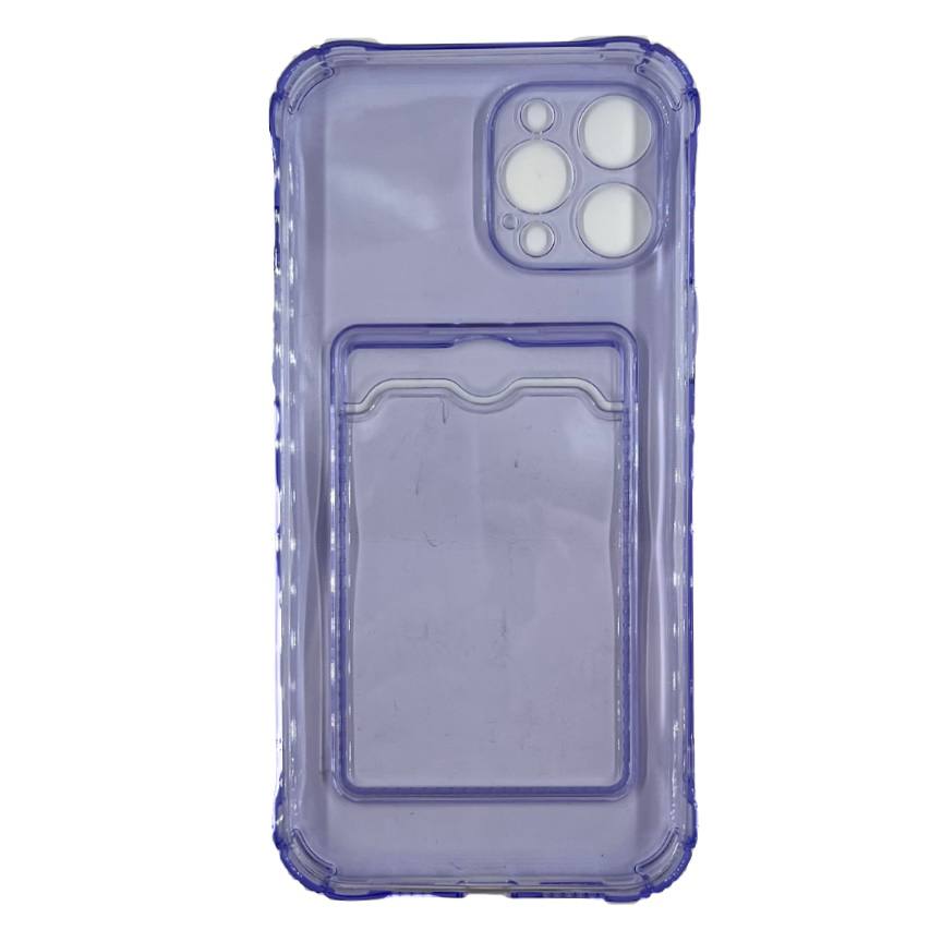 Чехол силиконовый с визитницей iPhone 12 Pro Max, фиолетовый